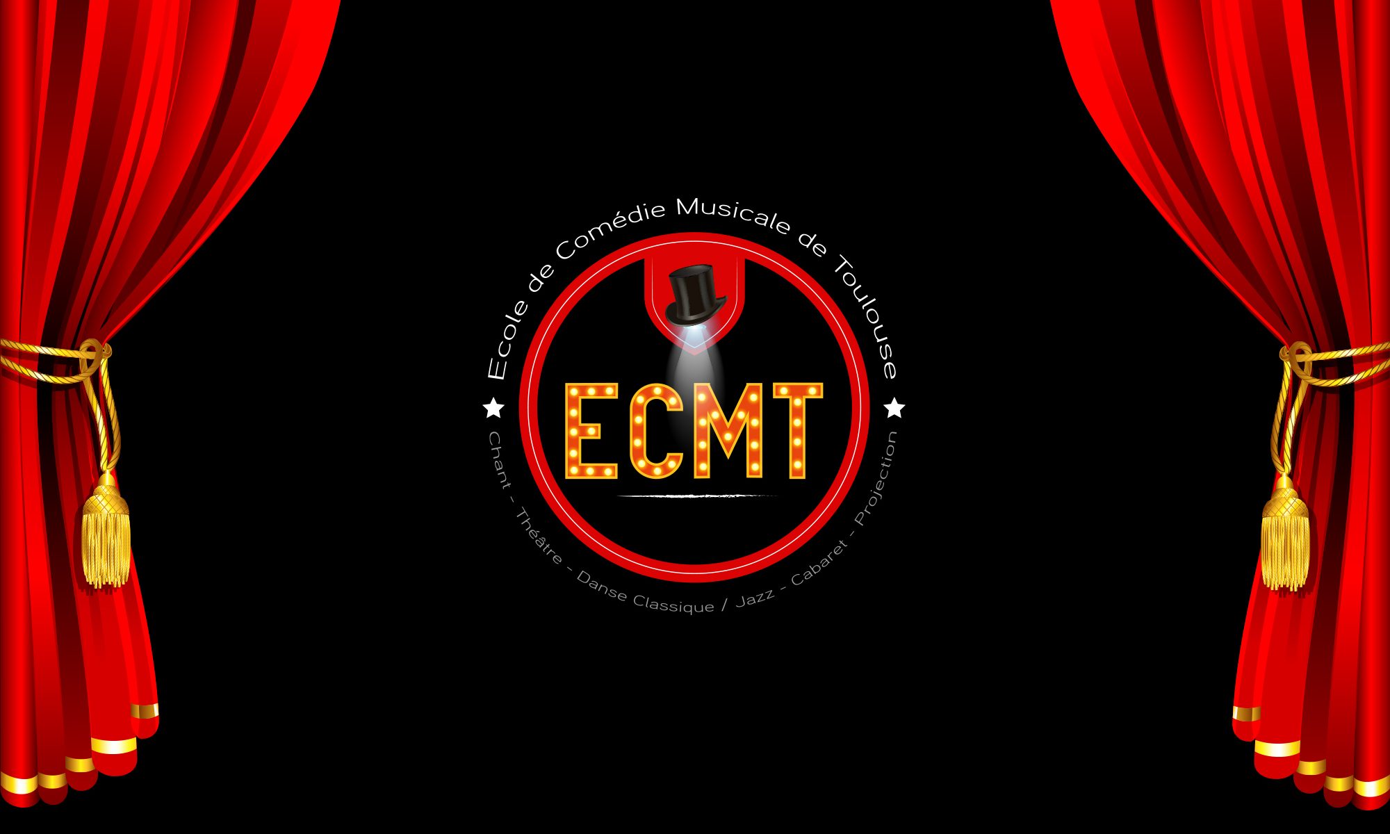 comedie musicale logo noir rouge